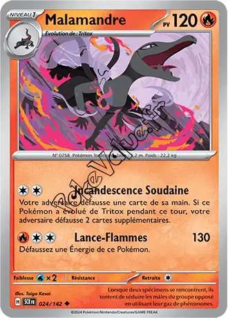 Carte Pokémon Malamandre  n°024 de la série Couronne Stellaire