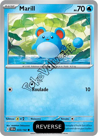 Carte Pokémon Marill  Reverse n°033 de la série Couronne Stellaire