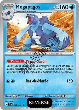 Carte Pokémon Mégapagos  Reverse n°038 de la série Couronne Stellaire