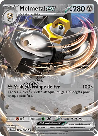 Carte Pokémon Melmetal ex  n°105 de la série Couronne Stellaire
