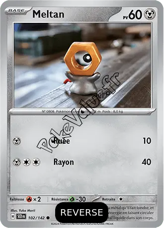 Carte Pokémon Meltan  Reverse n°102 de la série Couronne Stellaire