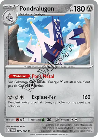 Carte Pokémon Pondralugon  n°107 de la série Couronne Stellaire