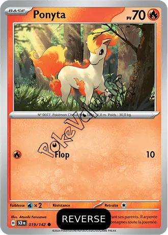 Carte Pokémon Ponyta  Reverse n°019 de la série Couronne Stellaire