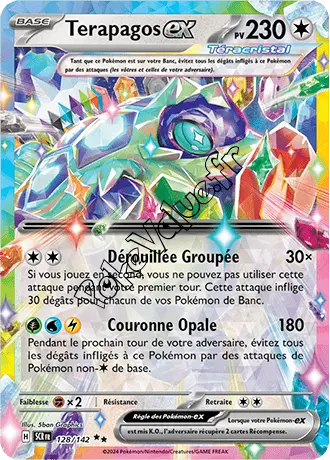 Carte Pokémon Terapagos ex  n°128 de la série Couronne Stellaire