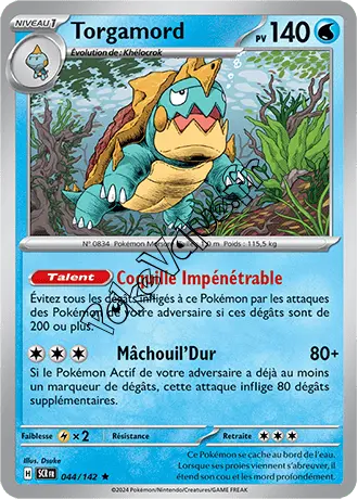 Carte Pokémon Torgamord  n°044 de la série Couronne Stellaire