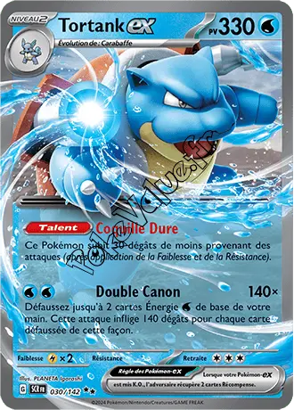 Carte Pokémon Tortank ex  n°030 de la série Couronne Stellaire