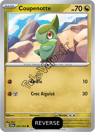 Carte Pokémon Coupenotte  Reverse n°044 de la série Fable Nébuleuse