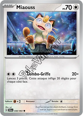 Carte Pokémon Miaouss  n°048 de la série Fable Nébuleuse