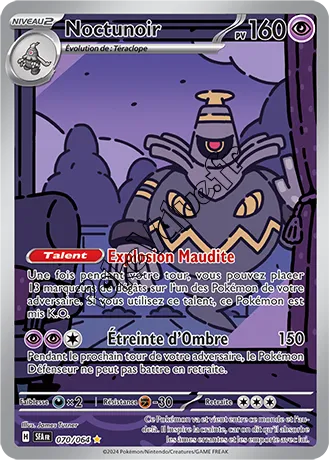 Carte Pokémon Noctunoir  n°070 de la série Fable Nébuleuse