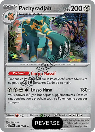 Carte Pokémon Pachyradjah  Reverse n°042 de la série Fable Nébuleuse