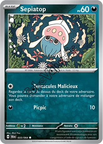 Carte Pokémon Sepiatop  n°033 de la série Fable Nébuleuse