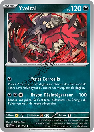Carte Pokémon Yveltal  n°035 de la série Fable Nébuleuse