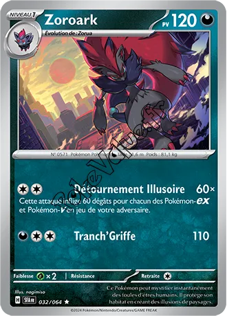 Carte Pokémon Zoroark  n°032 de la série Fable Nébuleuse