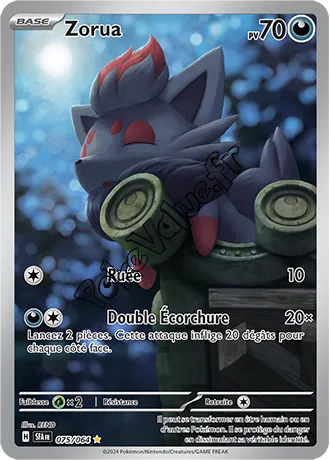 Carte Pokémon Zorua  n°075 de la série Fable Nébuleuse