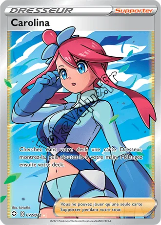 Carte Pokémon Carolina n°72 de la série Déstinées Radieuses