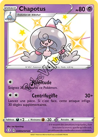 Carte Pokémon Chapotus n°SV55 de la série Déstinées Radieuses