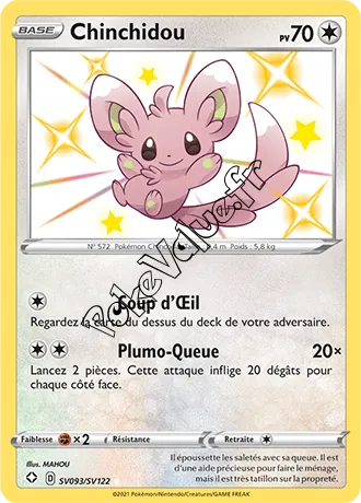 Carte Pokémon Chinchidou n°SV93 de la série Déstinées Radieuses
