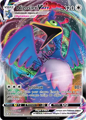 Carte Pokémon Nigosier VMAX  n°55 de la série Déstinées Radieuses