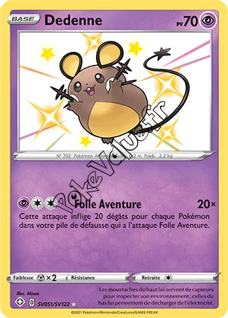 Carte Pokémon Dedenne n°SV51 de la série Déstinées Radieuses