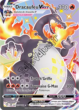 Carte Pokémon Dracaufeu VMAX n°SV107 de la série Destinées Radieuses