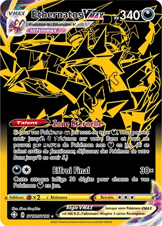 Carte Pokémon Éthernatos VMAX n°SV122 de la série Déstinées Radieuses