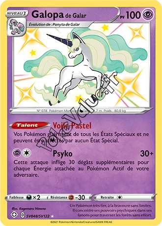 Carte Pokémon Galopa de Galar n°SV48 de la série Déstinées Radieuses