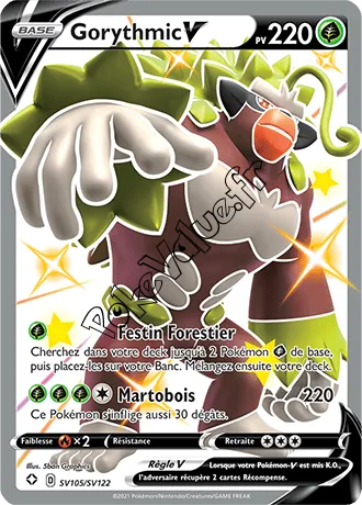 Carte Pokémon Gorythmic V n°SV105 de la série Déstinées Radieuses