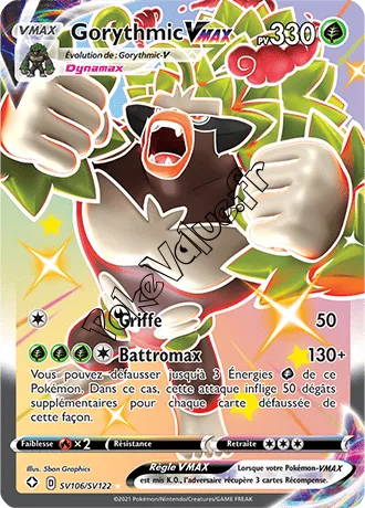 Carte Pokémon Gorythmic VMAX n°SV106 de la série Déstinées Radieuses