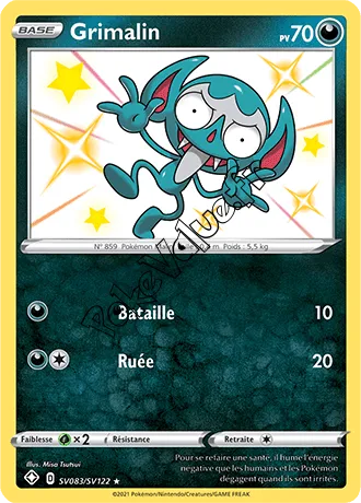 Carte Pokémon Grimalin n°SV83 de la série Déstinées Radieuses