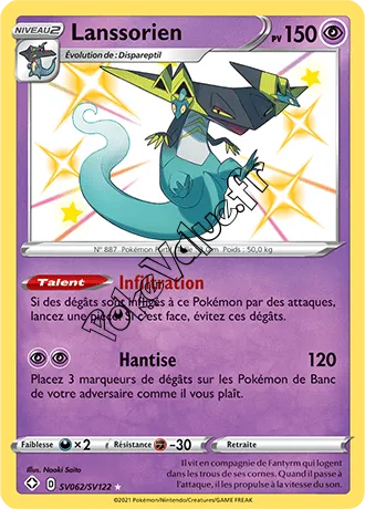 Carte Pokémon Lanssorien n°SV62 de la série Déstinées Radieuses