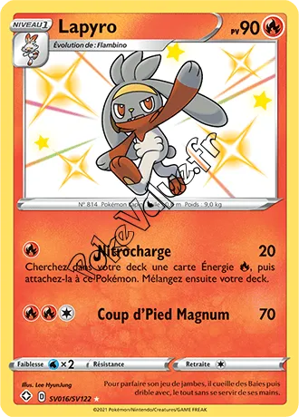 Carte Pokémon Lapyro n°SV16 de la série Déstinées Radieuses