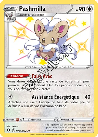 Carte Pokémon Pashmilla n°SV94 de la série Déstinées Radieuses