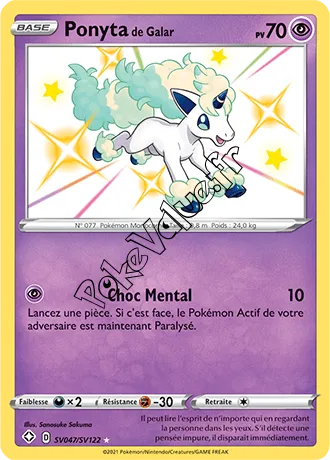 Carte Pokémon Ponyta de Galar n°SV47 de la série Déstinées Radieuses
