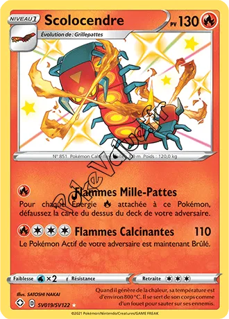 Carte Pokémon Scolocendre n°SV19 de la série Déstinées Radieuses