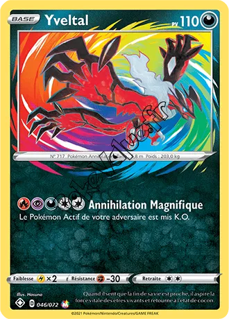 Carte Pokémon Yveltal  n°46 de la série Déstinées Radieuses