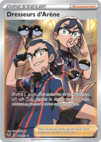 Carte Pokémon Dresseurs d'Arène n°191 de la série Tempête Argentée