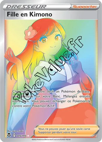 Carte Pokémon Fille en Kimono n°205 de la série Tempête Argentée