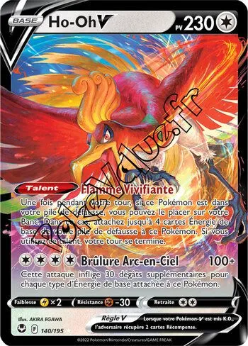 Carte Pokémon Ho-Oh V  n°140 de la série Tempête Argentée