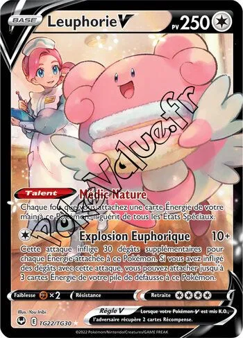 Carte Pokémon Leuphorie V  n°TG22 de la série Tempête Argentée