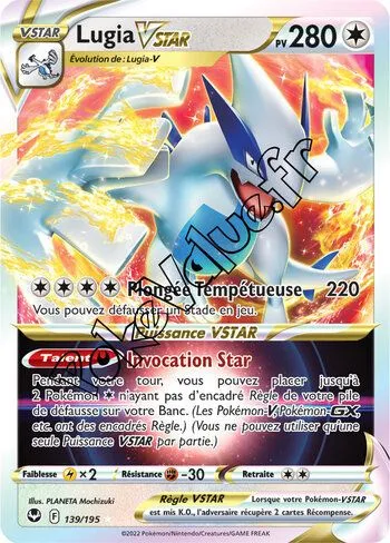 Carte Pokémon Lugia VSTAR n°139 de la série Tempête Argentée