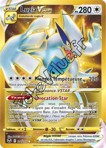 Carte Pokémon Lugia VSTAR n°211 de la série Tempête Argentée
