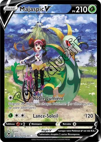 Carte Pokémon Majaspic V  n°TG13 de la série Tempête Argentée