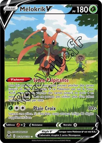 Carte Pokémon Mélokrik V  n°TG12 de la série Tempête Argentée