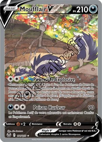 Carte Pokémon Moufflair V  n°181 de la série Tempête Argentée