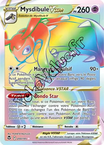 Carte Pokémon Mysdibule VSTAR  n°200 de la série Tempête Argentée