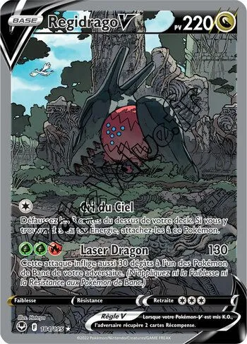 Carte Pokémon Regidrago V  n°184 de la série Tempête Argentée