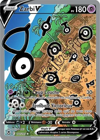 Carte Pokémon Zarbi V  n°177 de la série Tempête Argentée