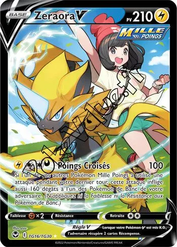 Carte Pokémon Zeraora V  n°TG16 de la série Tempête Argentée