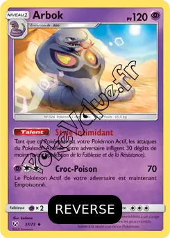 Carte Pokémon Arbok  Reverse n°37 de la série Légendes Brillantes