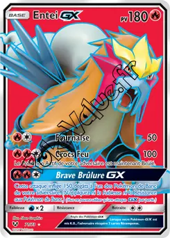 Carte Pokémon Entei GX  n°71 de la série Légendes Brillantes